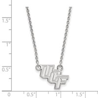 Sterling Silver Rhodium-plated LogoArt University of Central Florida U-c-f Small Pendant Necklace, 18" view 2