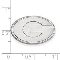 Sterling Silver Rhodium-plated LogoArt University of Georgia Letter G Lapel Pin view 3
