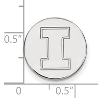 Sterling Silver Rhodium-plated LogoArt University of Illinois Letter I Lapel Pin view 3