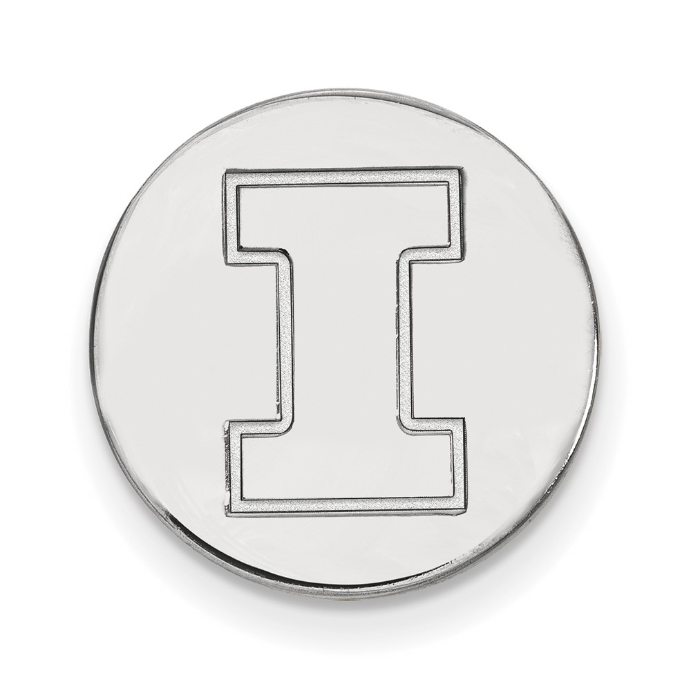 Sterling Silver Rhodium-plated LogoArt University of Illinois Letter I Lapel Pin