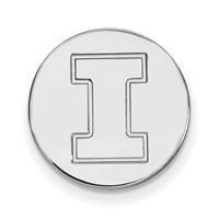 Sterling Silver Rhodium-plated LogoArt University of Illinois Letter I Lapel Pin view 1