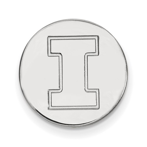 Sterling Silver Rhodium-plated LogoArt University of Illinois Letter I Lapel Pin
