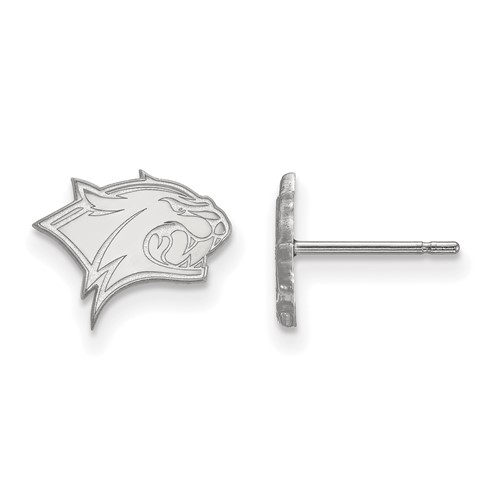 Sterling Silver Rhodium-plated LogoArt University of New Hampshire Wildcat Extra Small Post Earrings