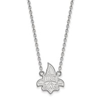 Sterling Silver Rhodium-plated LogoArt University of New Orleans U-n-o Large Pendant Necklace, 18" view 1