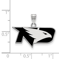 Sterling Silver Rhodium-plated LogoArt University of North Dakota Small Enameled Pendant view 2