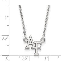 Sterling Silver Rhodium-plated LogoArt United States Air Force Academy A-f Small Pendant Necklace, 18" view 2