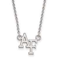 Sterling Silver Rhodium-plated LogoArt United States Air Force Academy A-f Small Pendant Necklace, 18" view 1