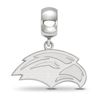 Sterling Silver Rhodium-plated LogoArt University of Southern Mississippi Eagle Small Dangle Bead Charm view 2