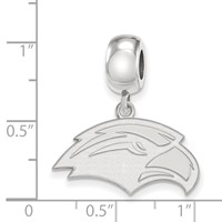 Sterling Silver Rhodium-plated LogoArt University of Southern Mississippi Eagle Small Dangle Bead Charm view 3
