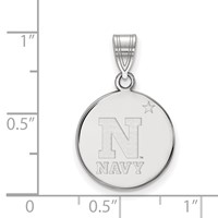 Sterling Silver Rhodium-plated LogoArt US Naval Academy Medium Disc Pendant view 2