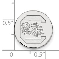 Sterling Silver Rhodium-plated LogoArt University of South Carolina Lapel Pin view 3