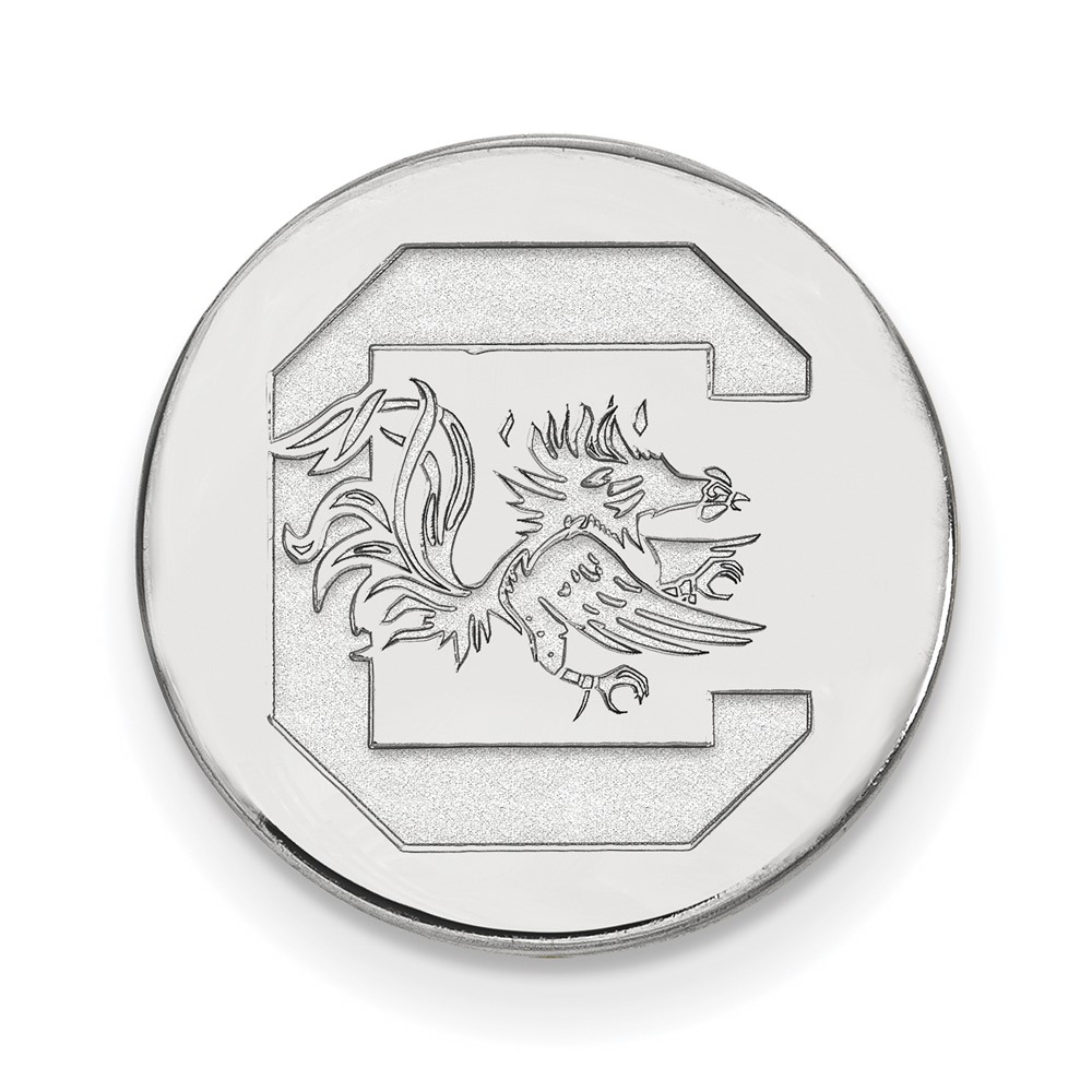 Sterling Silver Rhodium-plated LogoArt University of South Carolina Lapel Pin