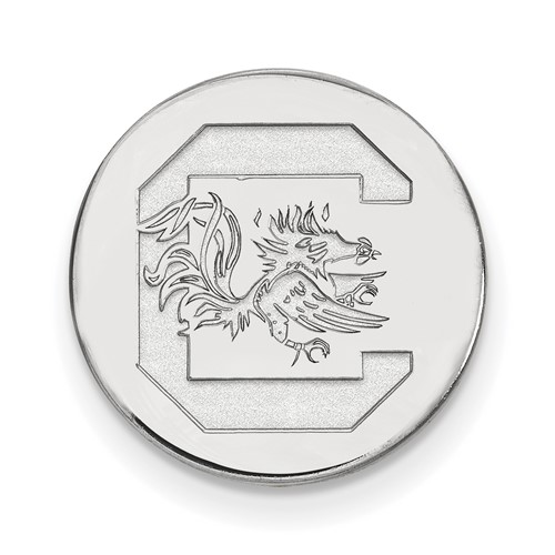 Sterling Silver Rhodium-plated LogoArt University of South Carolina Lapel Pin