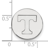 Sterling Silver Rhodium-plated LogoArt University of Tennessee Letter T Lapel Pin view 3