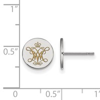 Sterling Silver Rhodium-plated LogoArt College of William and Mary Extra Small Enameled Disc Earrings view 2