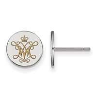 Sterling Silver Rhodium-plated LogoArt College of William and Mary Extra Small Enameled Disc Earrings view 1