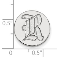 Sterling Silver Rhodium-plated LogoArt Rice University Letter R Lapel Pin view 3
