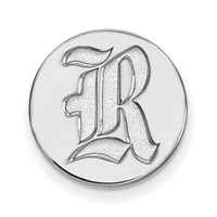 Sterling Silver Rhodium-plated LogoArt Rice University Letter R Lapel Pin view 1