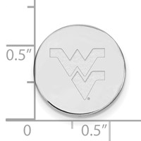 Sterling Silver Rhodium-plated LogoArt West Virginia University W-v Lapel Pin view 3