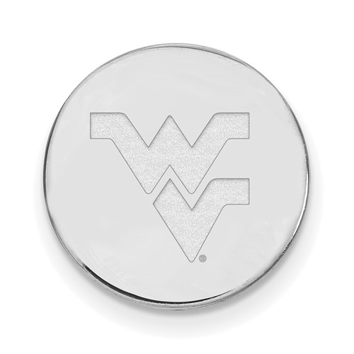 Sterling Silver Rhodium-plated LogoArt West Virginia University W-v Lapel Pin