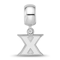 Sterling Silver Rhodium-plated LogoArt Xavier University Letter X Extra Small Dangle Bead Charm view 4