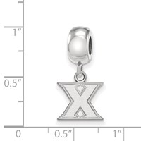 Sterling Silver Rhodium-plated LogoArt Xavier University Letter X Extra Small Dangle Bead Charm view 3