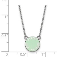 Sterling Silver Rhodium-plated LogoArt Alpha Epsilon Phi Extra Sorority Text Small Color Enamel Pendant 18 Inch Necklace view 2