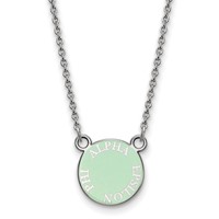Sterling Silver Rhodium-plated LogoArt Alpha Epsilon Phi Extra Sorority Text Small Color Enamel Pendant 18 Inch Necklace view 1