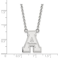 Sterling Silver Rhodium-plated LogoArt Appalachian State University Large Pendant Necklace, 18" view 2