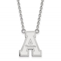 Sterling Silver Rhodium-plated LogoArt Appalachian State University Large Pendant Necklace, 18" view 1