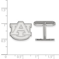 Sterling Silver Rhodium-plated LogoArt Auburn University Cuff Links view 2