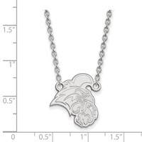 Sterling Silver Rhodium-plated LogoArt Coastal Carolina University Chanticleer Large Pendant Necklace, 18" view 2
