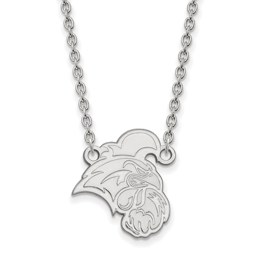 Sterling Silver Rhodium-plated LogoArt Coastal Carolina University Chanticleer Large Pendant Necklace, 18"