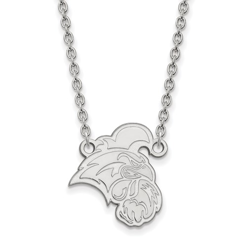 Sterling Silver Rhodium-plated LogoArt Coastal Carolina University Chanticleer Large Pendant Necklace, 18"