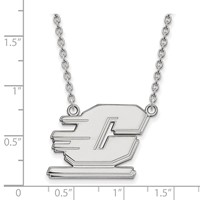Sterling Silver Rhodium-plated LogoArt Central Michigan University Letter C Large Pendant Necklace, 18" view 2