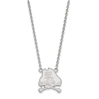 Sterling Silver Rhodium-plated LogoArt East Carolina University Pirate Large Pendant Necklace, 18" view 1