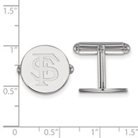 Sterling Silver Rhodium-plated LogoArt Florida State University F-s Cuff Links view 2