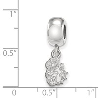 Sterling Silver Rhodium-plated LogoArt James Madison University Duke Dog Extra Small Dangle Bead Charm view 4