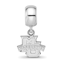 Sterling Silver Rhodium-plated LogoArt Marquette University Extra Small Dangle Bead Charm view 3