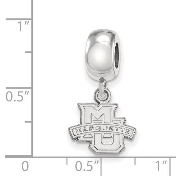 Sterling Silver Rhodium-plated LogoArt Marquette University Extra Small Dangle Bead Charm