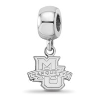 Sterling Silver Rhodium-plated LogoArt Marquette University Extra Small Dangle Bead Charm view 1