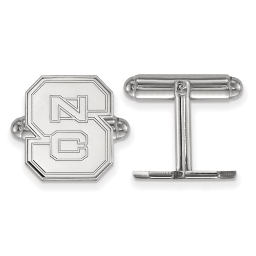 Sterling Silver Rhodium-plated LogoArt North Carolina State University N-c-s Cuff Links