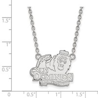 Sterling Silver Rhodium-plated LogoArt Old Dominion University Large Pendant Necklace, 18" view 2