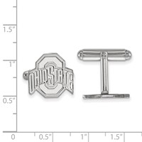 Sterling Silver Rhodium-plated LogoArt the Ohio State University Cuff Links view 2