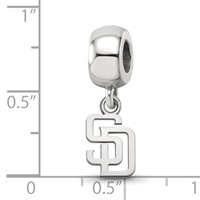 Sterling Silver Rhodium Plated Major League Baseball LogoArt San Diego Padres S-d Dangle Bead view 4