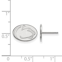 Sterling Silver Rhodium-plated LogoArt Penn State University Lion Extra Small Post Earrings view 2