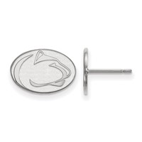 Sterling Silver Rhodium-plated LogoArt Penn State University Lion Extra Small Post Earrings view 1