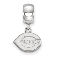 Sterling Silver Rhodium Plated Major League Baseball LogoArt Cincinnati Reds Dangle Bead view 2