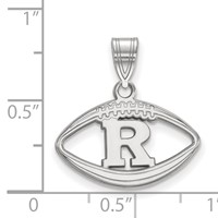 Sterling Silver Rhodium-plated LogoArt Rutgers University Letter R Football Pendant view 2