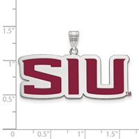 Sterling Silver Rhodium-plated LogoArt Southern Illinois University S-i-u Large Enameled Pendant view 2